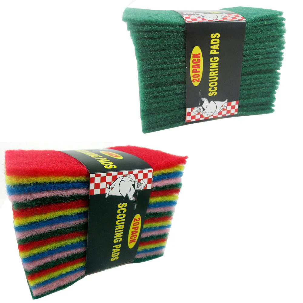 100 Scouring Pads Medium Duty Home Kitchen Scour Scrub Cleanning Pad Wholesale !