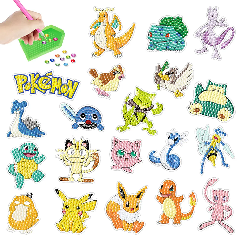 2pcs Gem Sticker Diamond Art 5D Paint by Numbers DIY for Kids Beginner Toys Kits