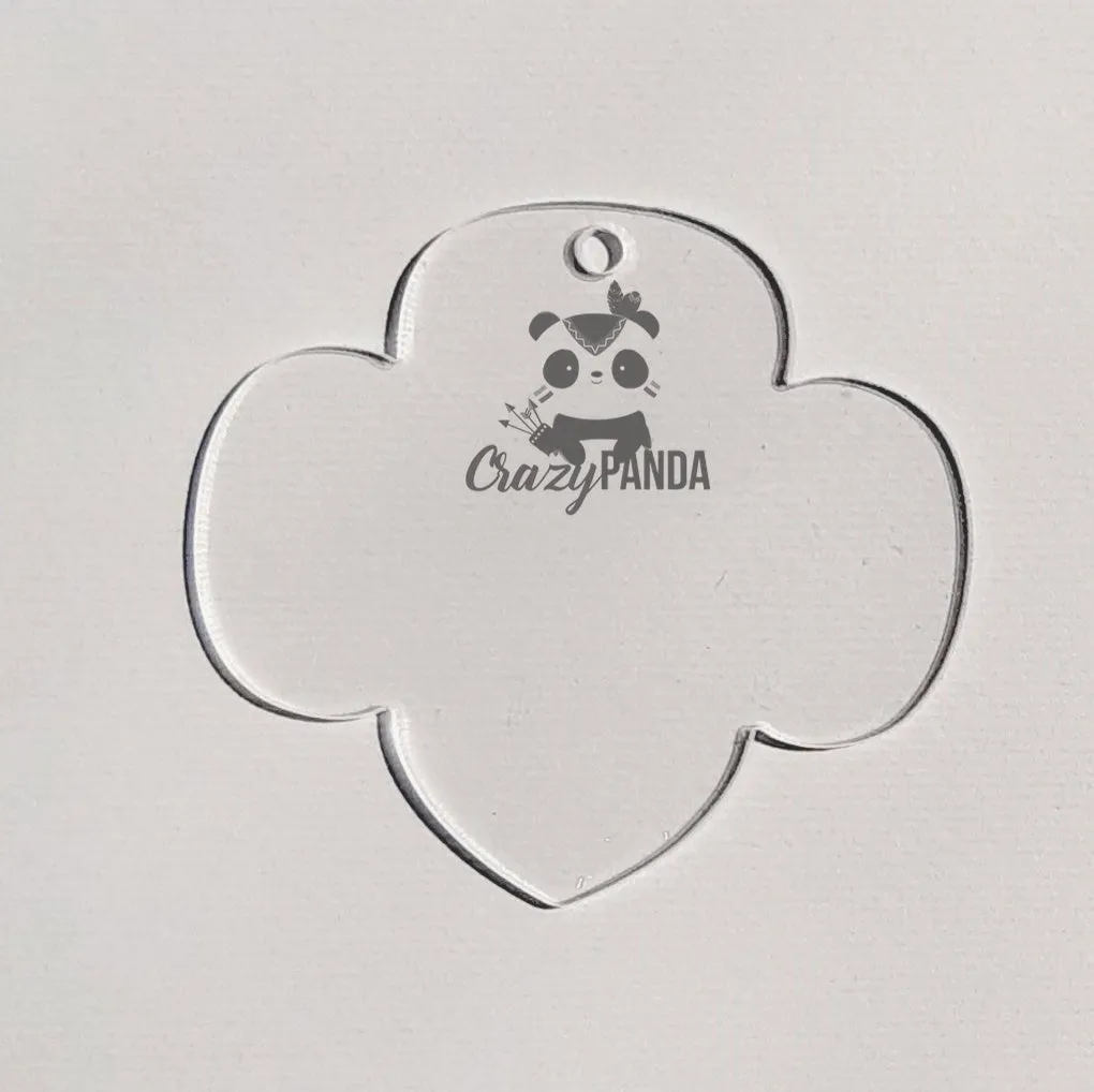 Acrylic Blank Clear Trefoil 60x55