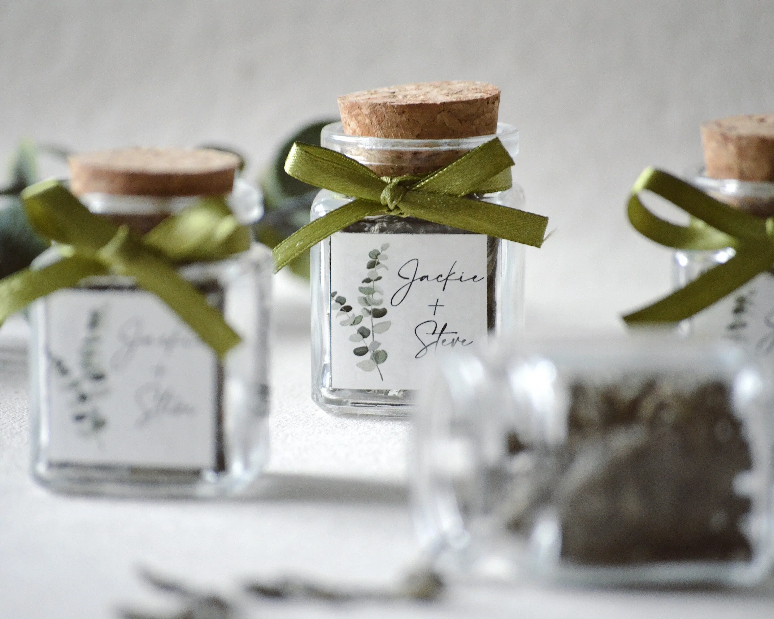 Bulk Glass Jar Herbal Tea Favors, Rustic Wedding Favors For Guests, Bridal Party Gifts For Bridesmaids, Personalized Favors, Unique Gifts