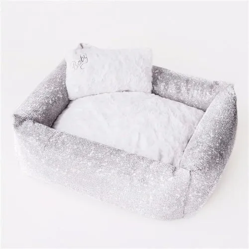 Crystal Collection Luxury Pet Bed in Imperial SIlver