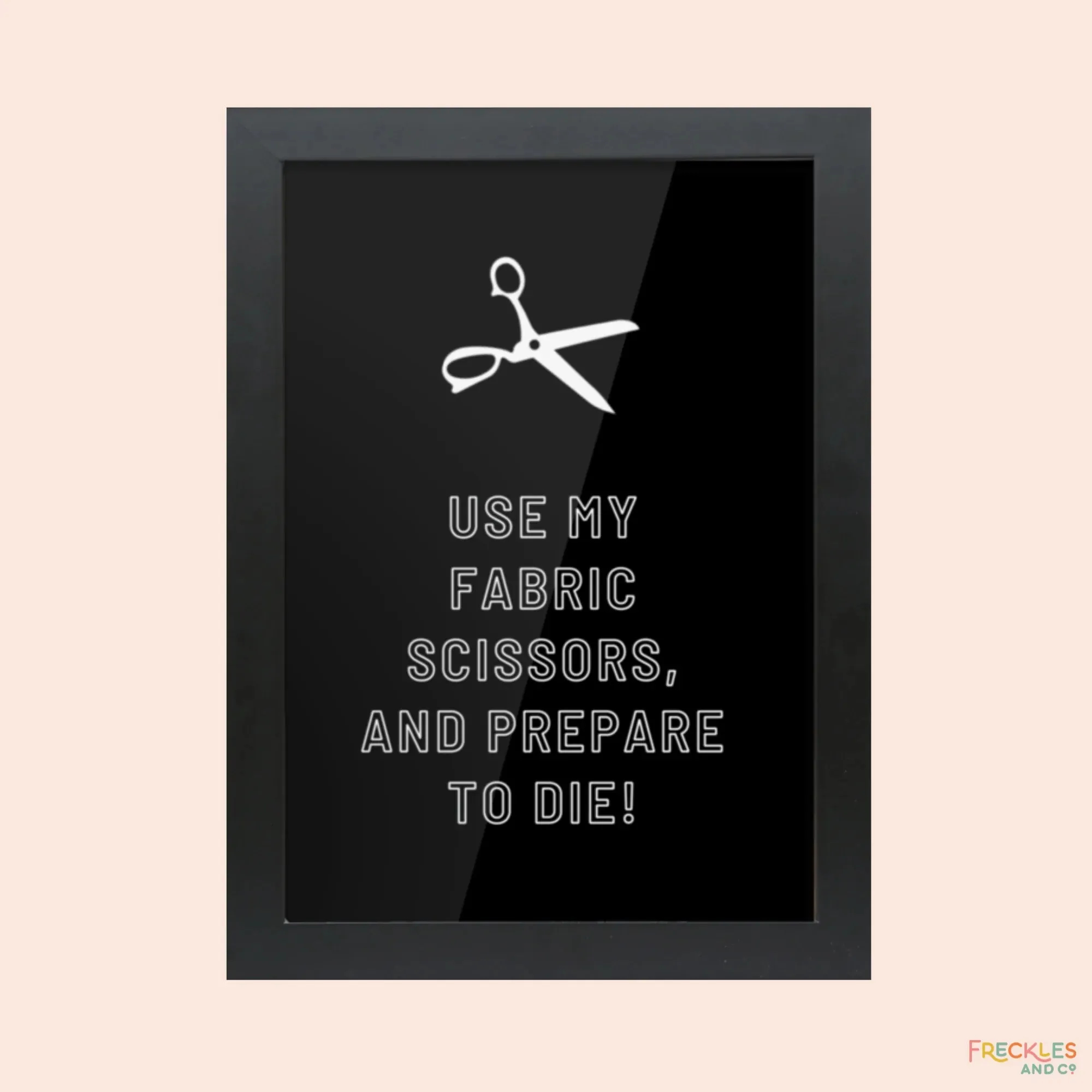 Framed Feisty Craft Room Print - FABRIC SCISSORS