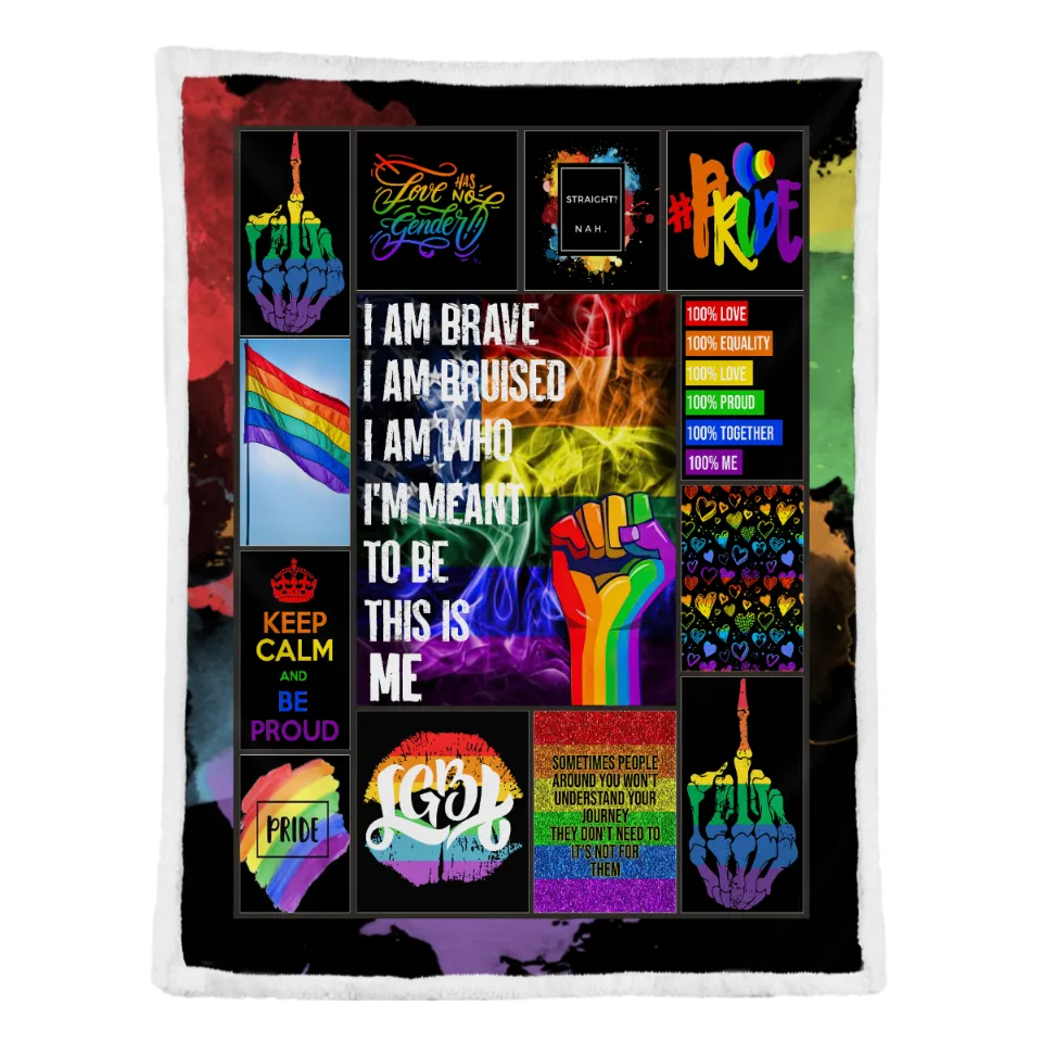 Lgbtqia Rainbow Unicorns Pride Blanket, Be Proud Quilt, Lgbt Blanket, Gift For Gay Friend