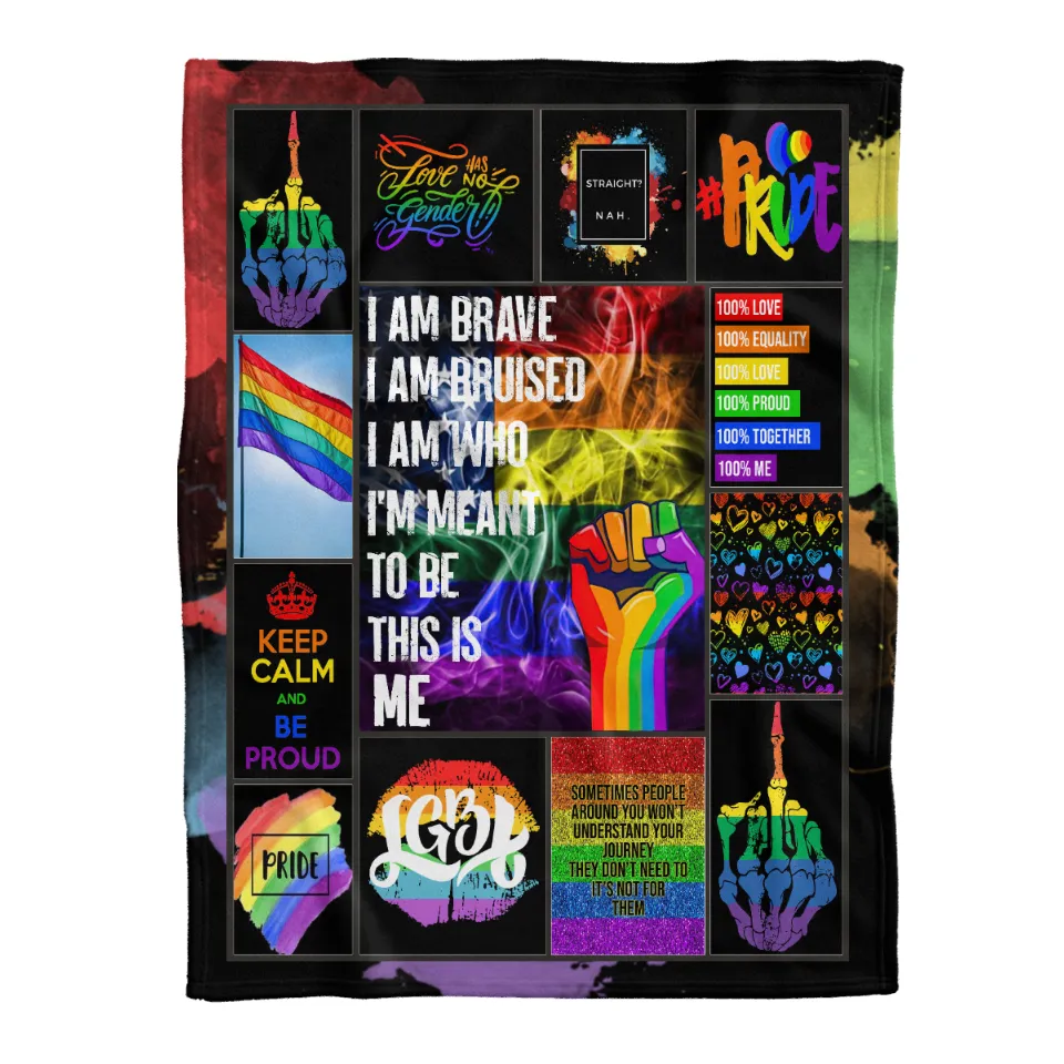 Lgbtqia Rainbow Unicorns Pride Blanket, Be Proud Quilt, Lgbt Blanket, Gift For Gay Friend