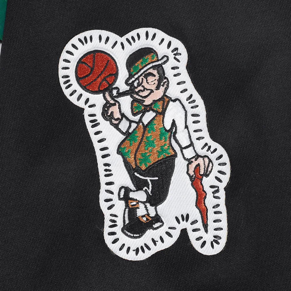 NBA BOSTON CELTICS DIY PICK STITCH MEN'S DOUBLE KNIT PULLOVER HOODIE (BLACK)