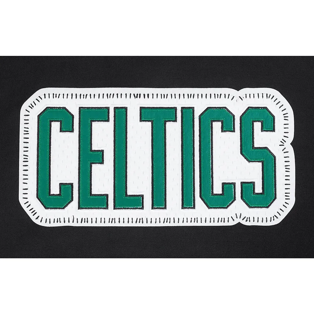 NBA BOSTON CELTICS DIY PICK STITCH MEN'S DOUBLE KNIT PULLOVER HOODIE (BLACK)
