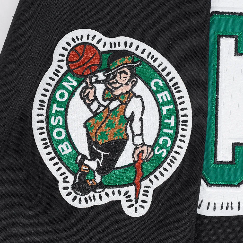 NBA BOSTON CELTICS DIY PICK STITCH MEN'S DOUBLE KNIT PULLOVER HOODIE (BLACK)