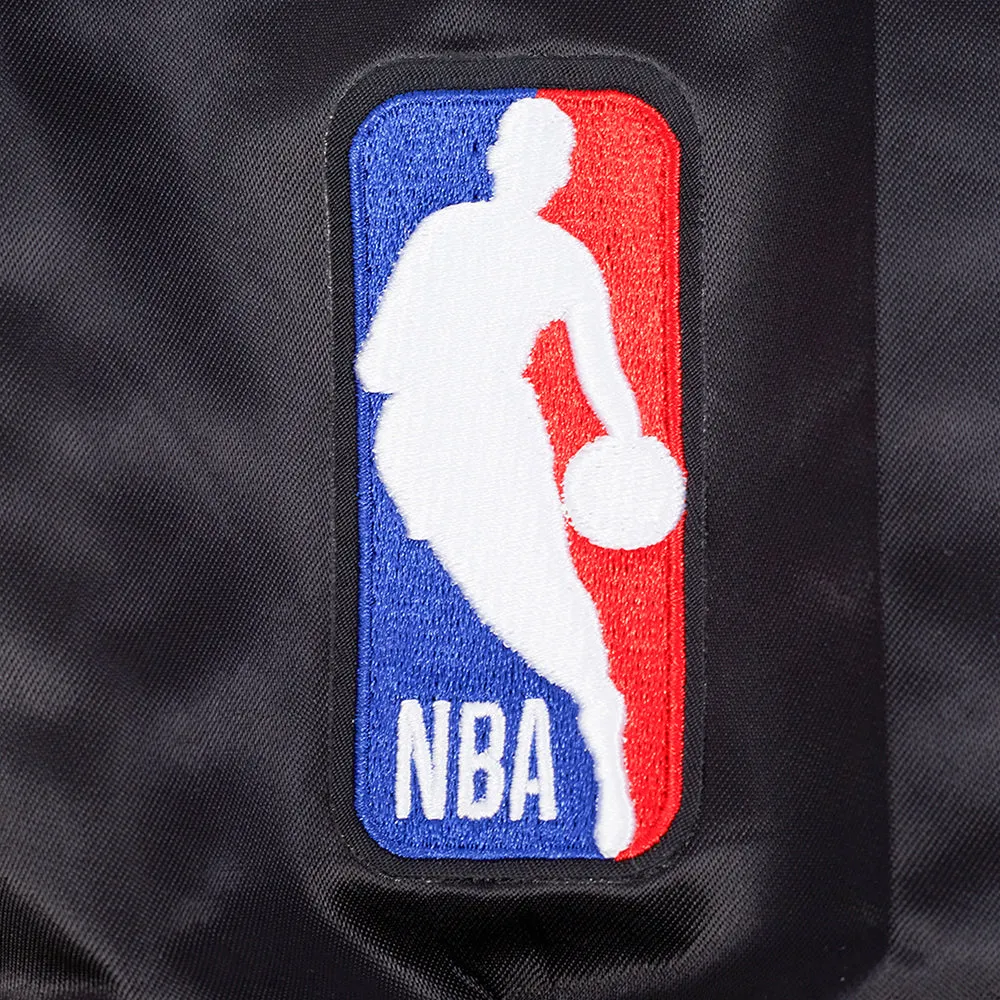 NBA BOSTON CELTICS DIY PICK STITCH MEN'S RIB SATIN JACKET (BLACK)