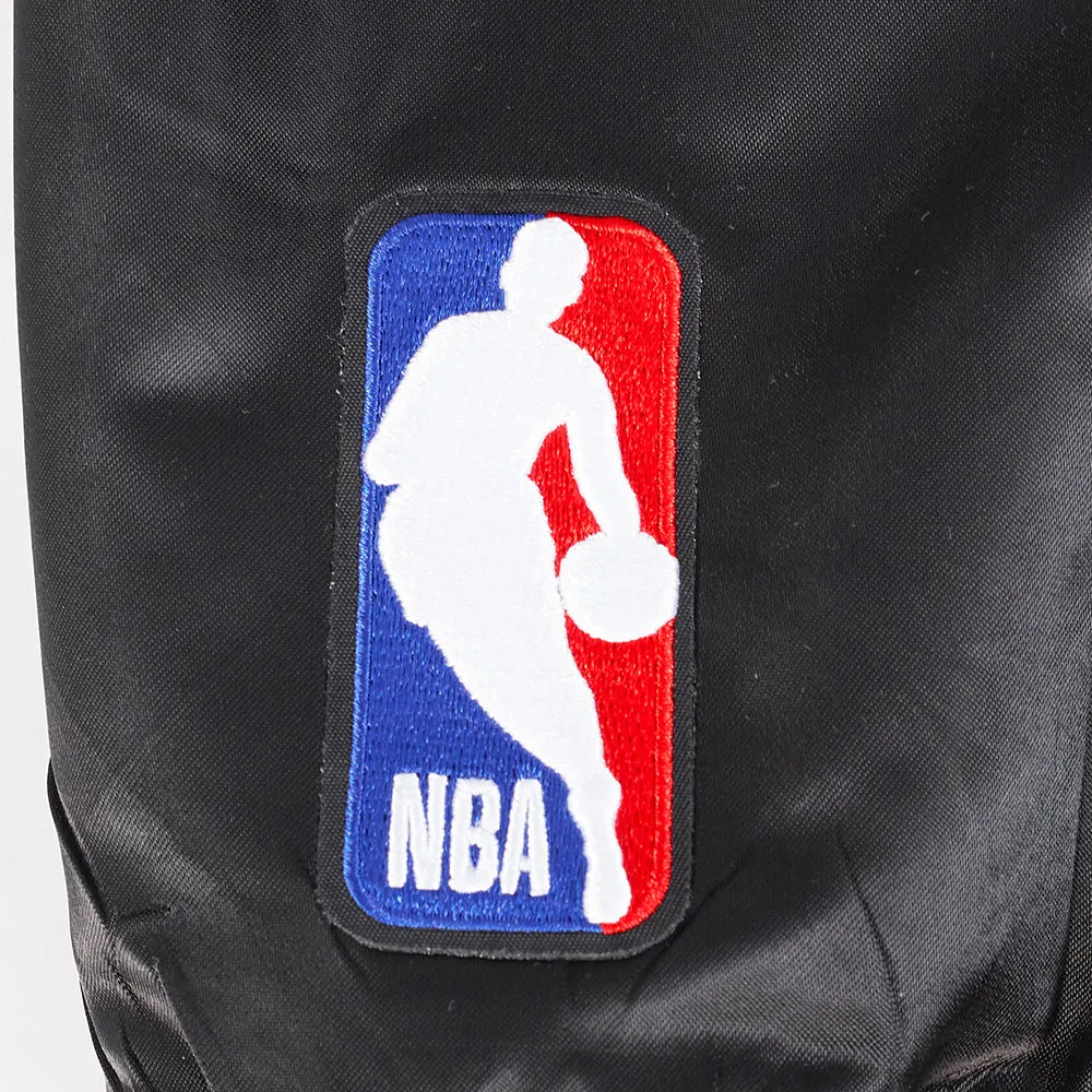 NBA CHICAGO BULLS DIY PICK STITCH MEN'S RIB SATIN JACKET (BLACK)