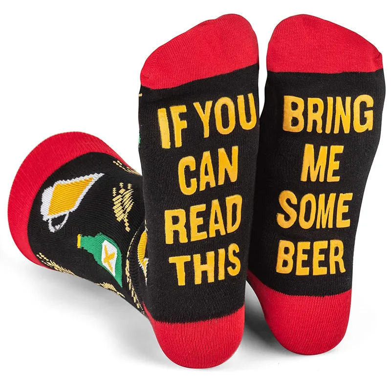 "IF YOU CAN READ THIS"Cartoon Alphabet Christmas Socks