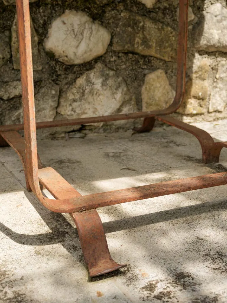 Square slate table w/ wrought iron base 43¼" x 33"