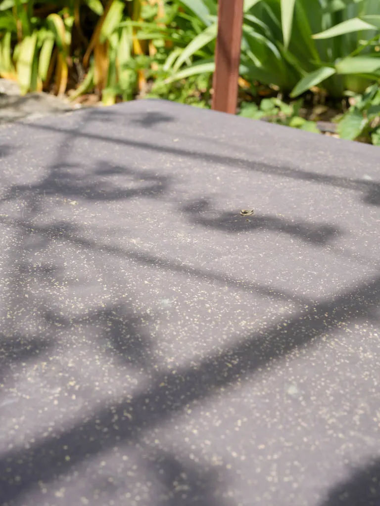 Square slate table w/ wrought iron base 43¼" x 33"