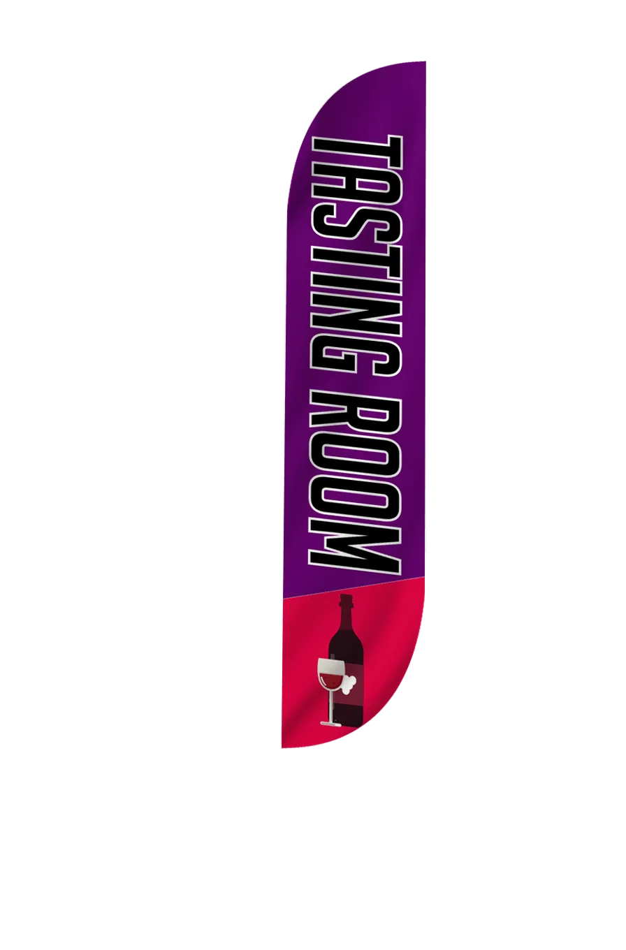 Wine Tasting Room Feather Flag Purple & Red