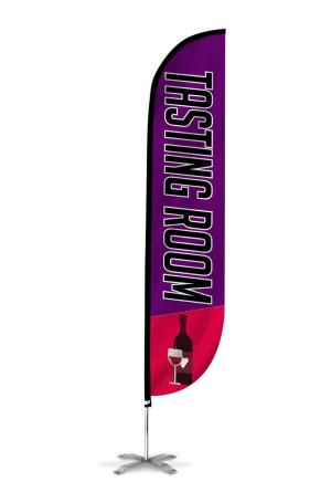 Wine Tasting Room Feather Flag Purple & Red
